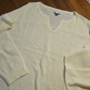 Womens Butter Yellow Sheer Sweater